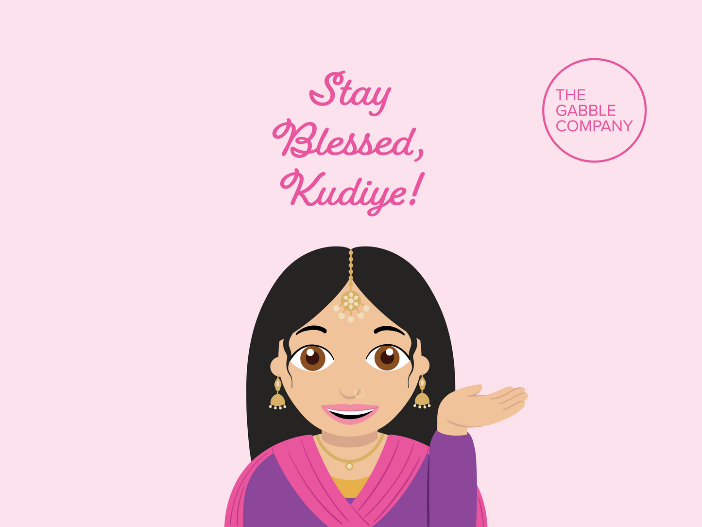 Stay Blessed, Kudiye! - Greeting Card (Large)