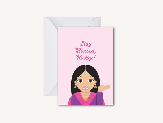 Stay Blessed, Kudiye! - Greeting Card (Large)