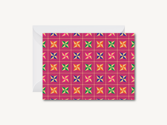 Phulkari Pattern (C) - Greeting Card