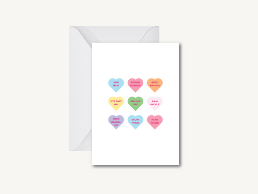 Punjabi Conversation Hearts - Greeting Card (Large)